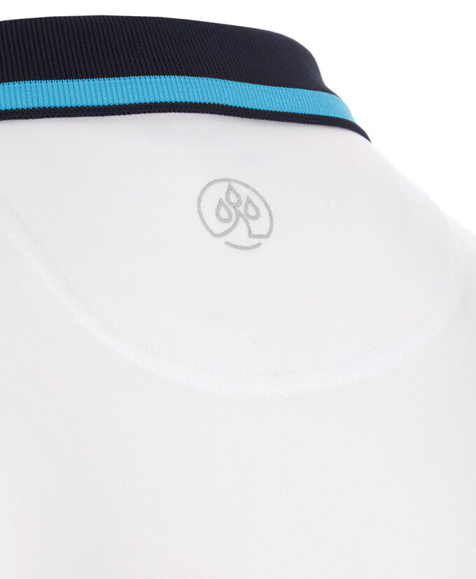 ProQuip STRIPE-COLLAR Herren Golf Poloshirt - weiß/azurblau – Bild 2