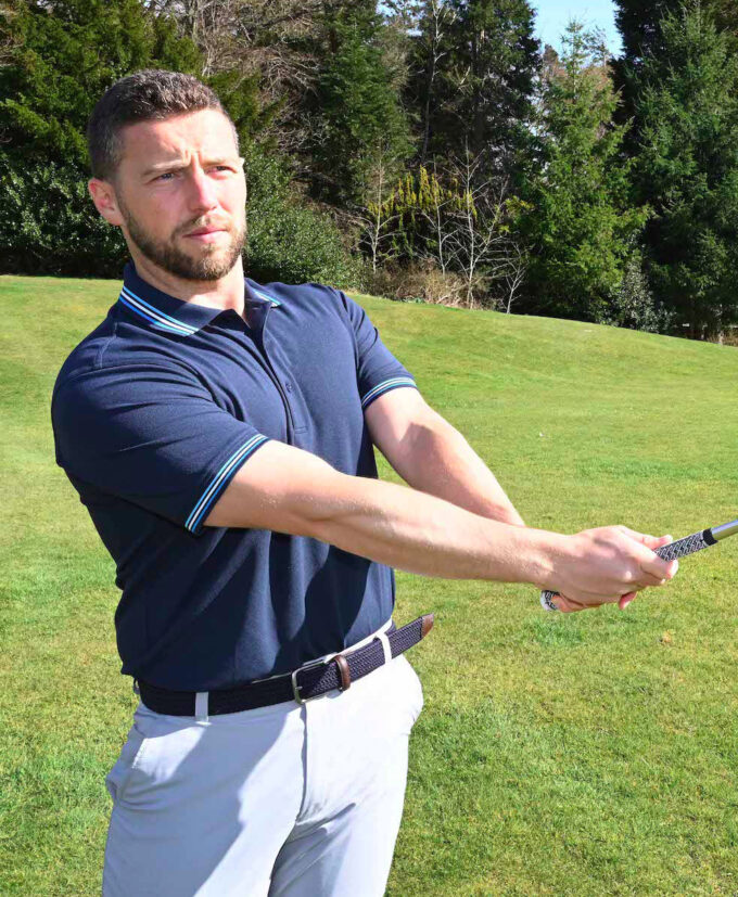 ProQuip STRIPED COLLAR pánské golfové polo triko - tmavě modrá - Image 2