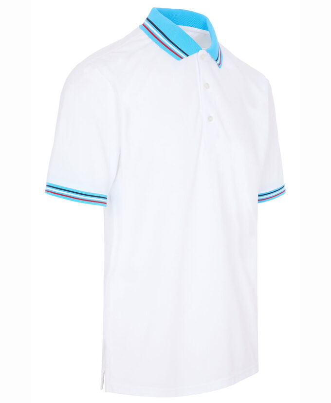 ProQuip STRIPED COLLAR pánské golfové polo triko - bílá/azur