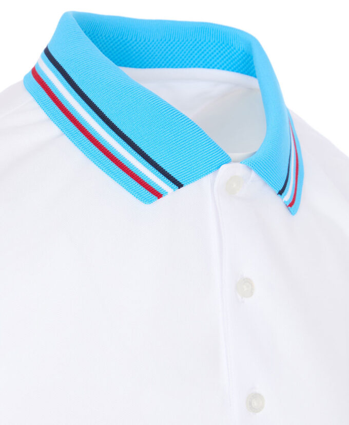 ProQuip STRIPED COLLAR pánské golfové polo triko - bílá/azur - Image 3