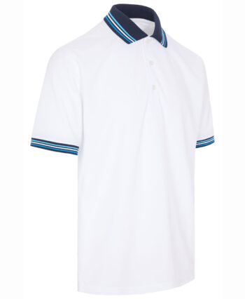 ProQuip STRIPED COLLAR pánské golfové polo triko - bílá/navy