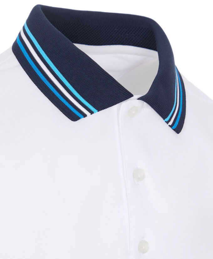 ProQuip STRIPED COLLAR pánské golfové polo triko - bílá/navy - Image 4