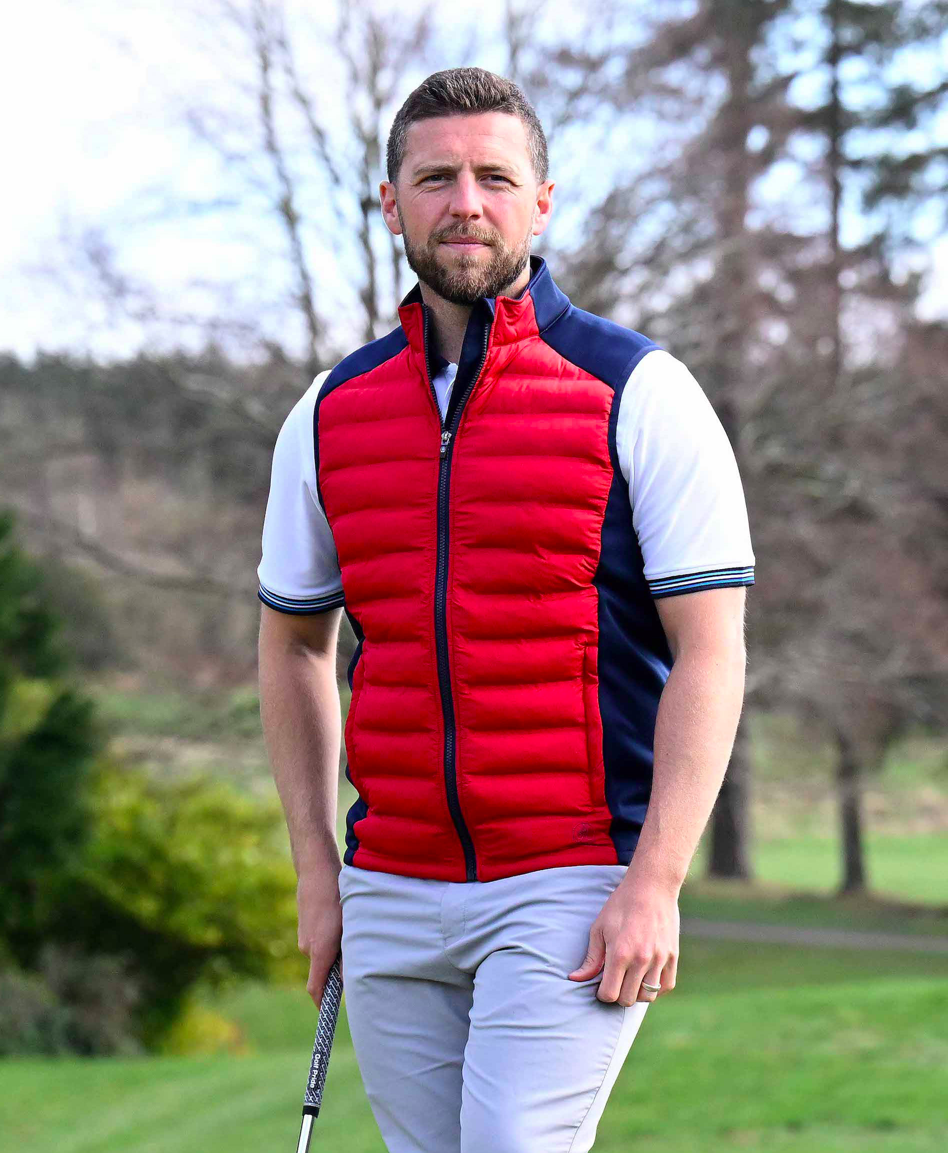 ProQuip HELM pánská golfová vesta - červená/modrá - Obrázek 3